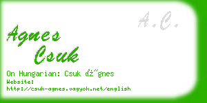 agnes csuk business card